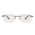Sirts Grey Black Metal Rimless Rectangular Light Weight AD1046 - Lens Caravan